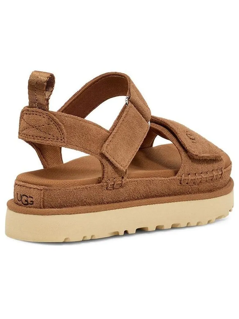 Сандалии (WMNS) UGG Goldenstar Platform Sandal 'Chestnut' — изображение 4 из 6, бежевый