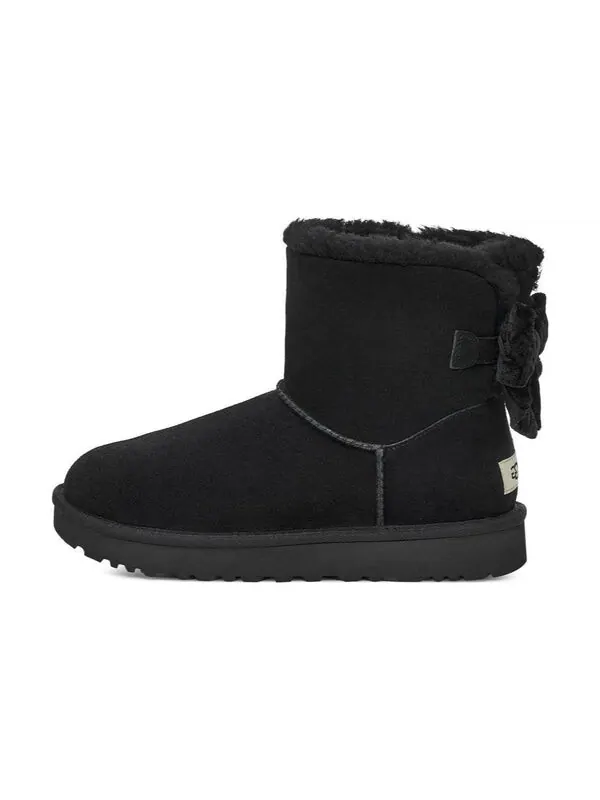 Кроссовки мини-бейли бант мятый бархатный ботинок Ugg — изображение 2 из 4, черный