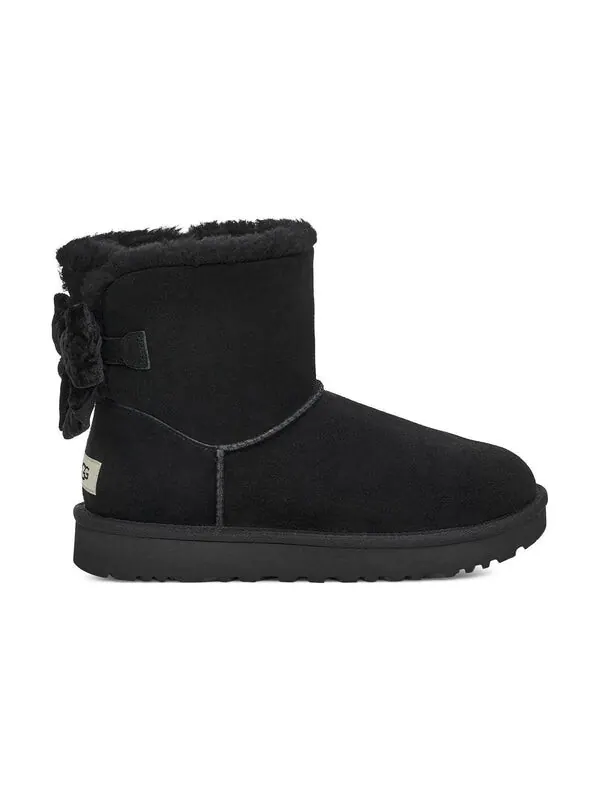 Кроссовки мини-бейли бант мятый бархатный ботинок Ugg — изображение 3 из 4, черный