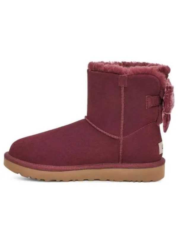 Кроссовки mini bailey bow boots 'wild grape' Ugg — изображение 1 из 4, бордовый