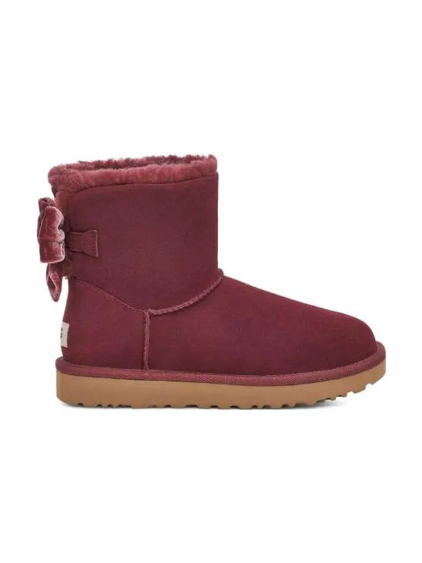 Кроссовки mini bailey bow boots 'wild grape' Ugg — изображение 3 из 4, бордовый