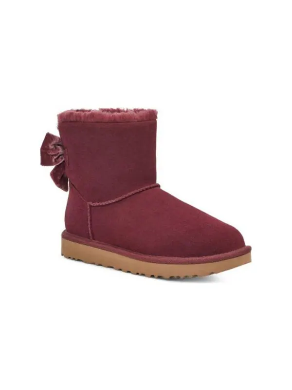 Кроссовки mini bailey bow boots 'wild grape' Ugg — изображение 4 из 4, бордовый