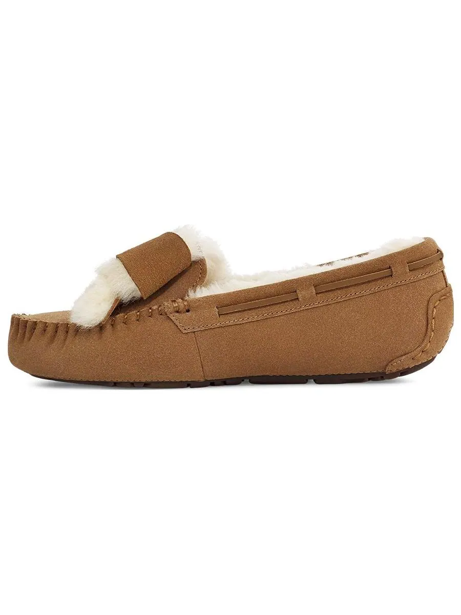 Кроссовки (WMNS) UGG Dakota Fur Bow 'Chestnut' — изображение 2 из 5, коричневый