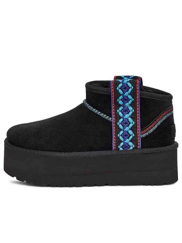 Кроссовки классические ультра мини плетеные plat Ugg — изображение 1 из 4, черный