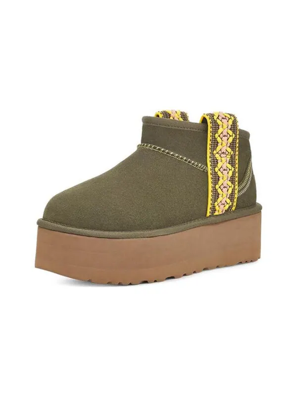 Кроссовки классические ультра мини плетеные plat Ugg — изображение 4 из 4, оливковый зеленый