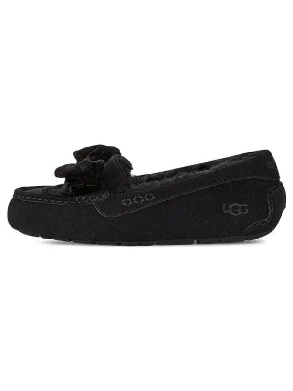 Кроссовки leisure fluff bow mini loafers 'tan velvet black' Ugg — изображение 2 из 4, бежевый//черный