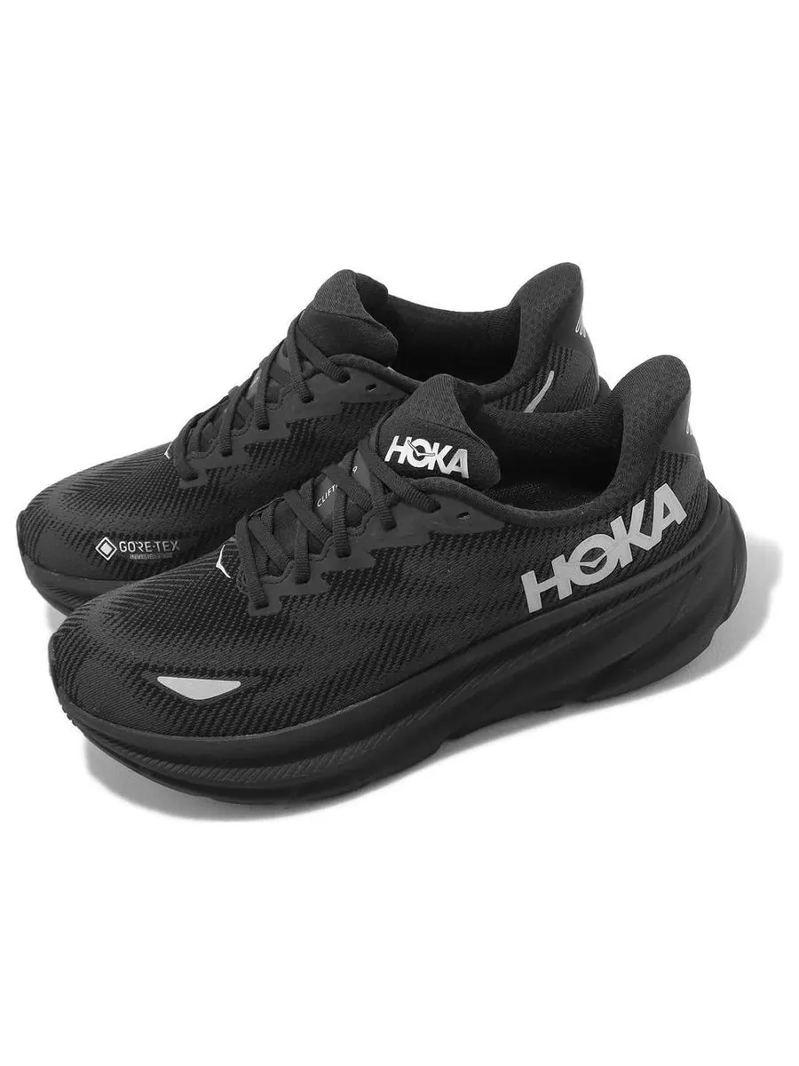 Кроссовки HOKA ONE ONE Clifton 9 Gore-Tex 'Black' — изображение 3 из 5, черный