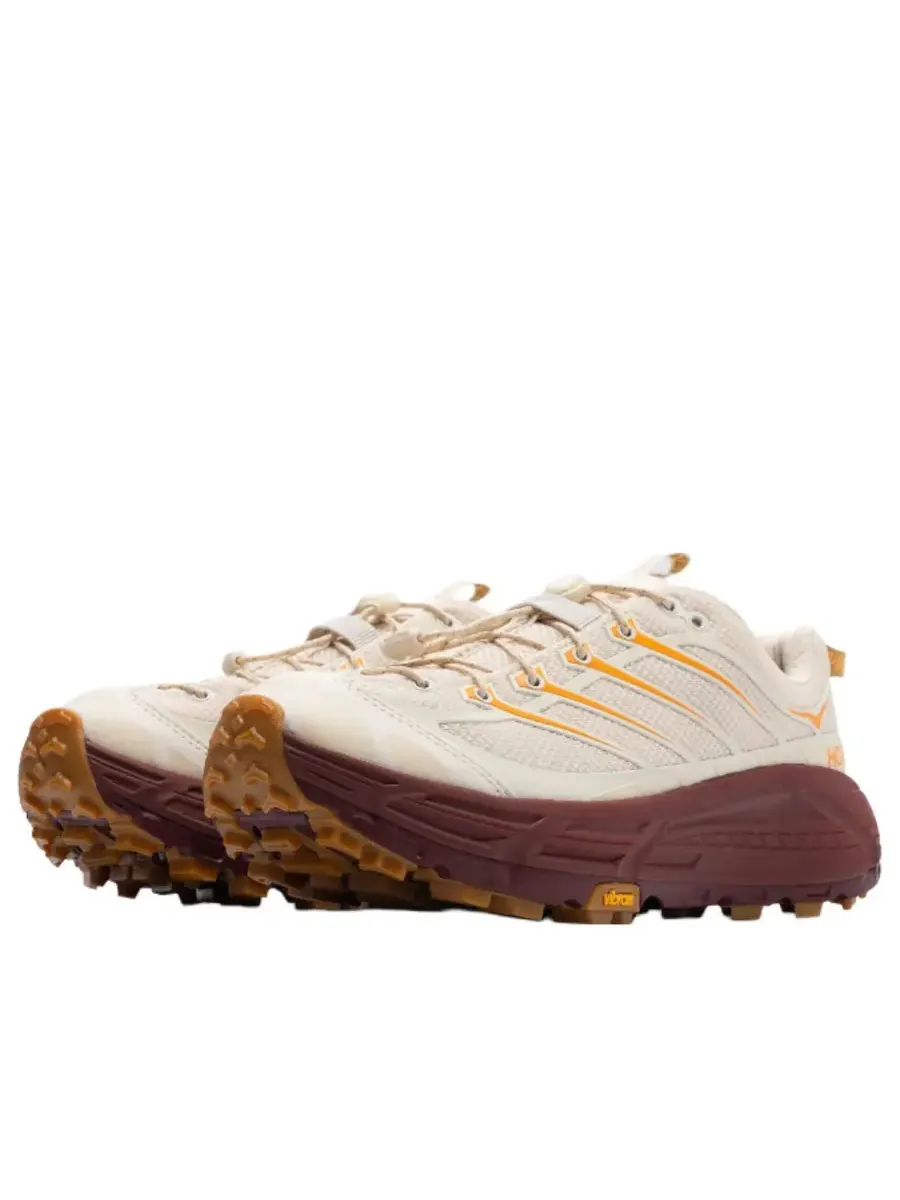 Кроссовки HOKA ONE ONE Mafate Three2 'Vanilla Varsity Burgundy' — изображение 2 из 4, бежевый