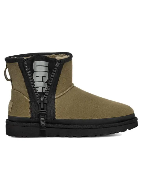 Кроссовки классические мини с застежкой-молнией и логотипом на ленте Ugg — изображение 3 из 4, зеленый