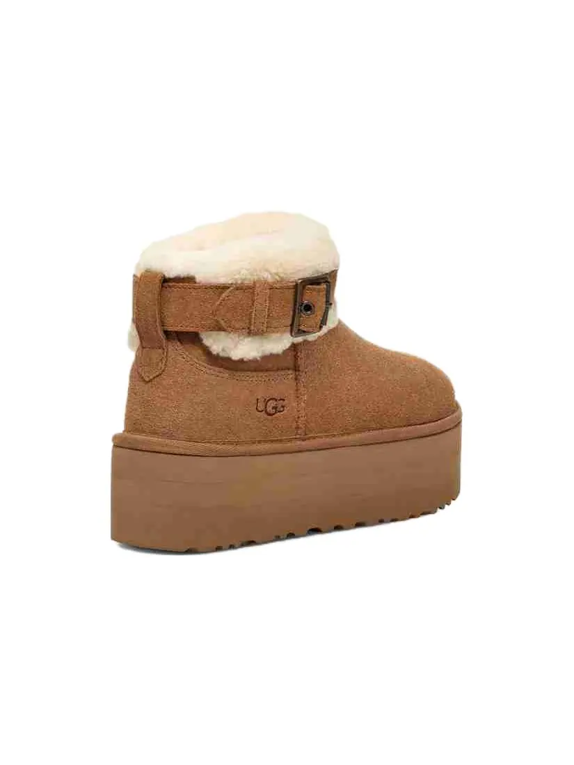 Угги (WMNS) UGG Ultra Mini Belted Roller Boot 'Chestnut' — изображение 5 из 6, бежевый