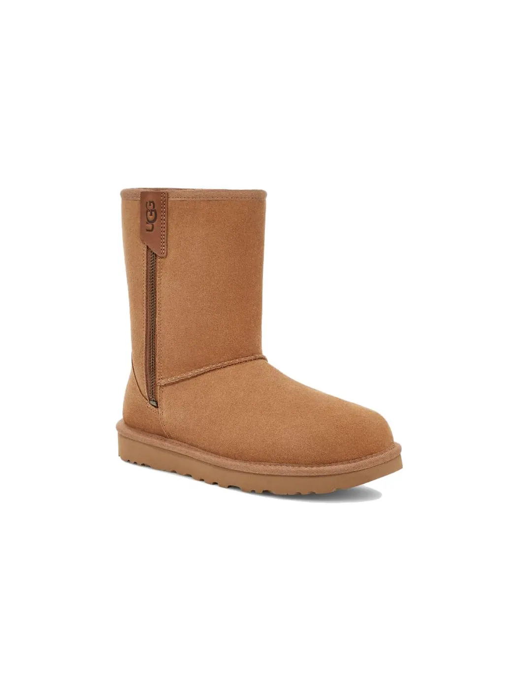 Угги (WMNS) UGG Classic Short Bailey Zip 'Chestnut' — изображение 3 из 4, коричневый