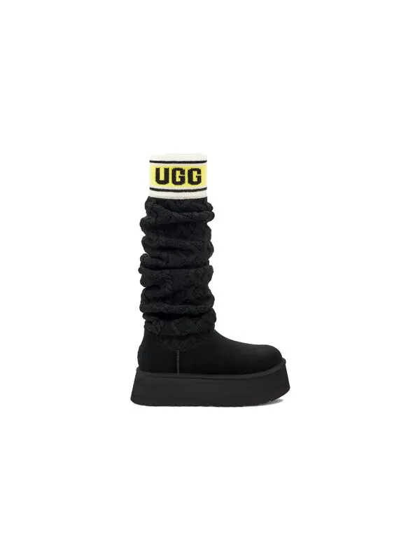 Кроссовки классические свитер буква высота 2см Ugg — изображение 2 из 4, черный/желтый