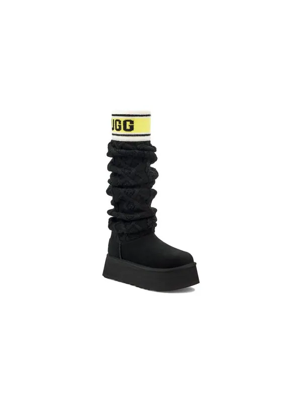 Кроссовки классические свитер буква высота 2см Ugg — изображение 3 из 4, черный/желтый
