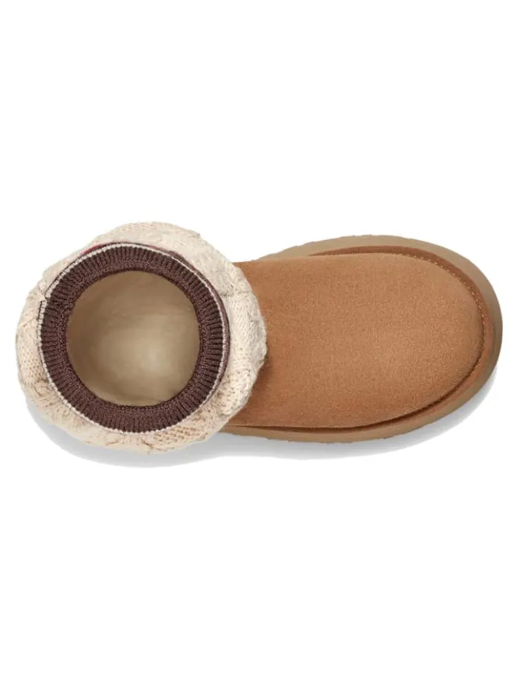 Кроссовки (WMNS)UGG Classic Sweater Letter Boot 'Chestnut' — изображение 6 из 7, бежевый