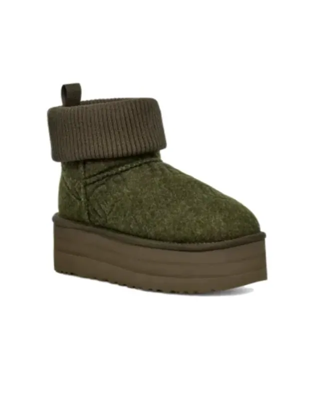 (WMNS) UGG Classic Mini Platform Felted 'Forest Night' — изображение 2 из 3, зеленый