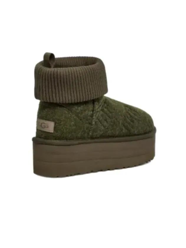 (WMNS) UGG Classic Mini Platform Felted 'Forest Night' — изображение 3 из 3, зеленый