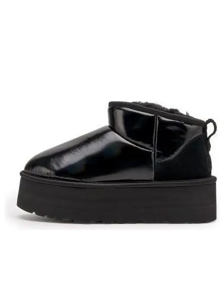 Кроссовки (WMNS) UGG Ultra Mini Platform 'High Shine Black' — изображение 1 из 1, черный