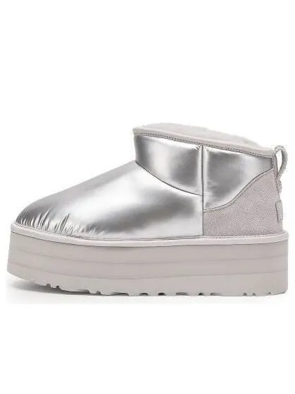 Кроссовки ultra mini platform high shine 'silver' Ugg — изображение 1 из 1, серебряный