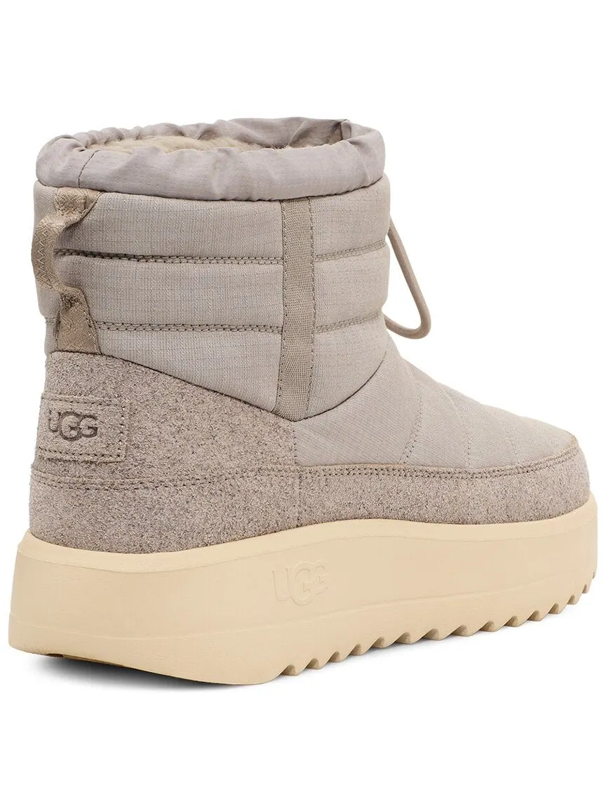 Мужские зимние ботинки UGG Maxxer Мини стеганые на платформе — изображение 3 из 4, белый