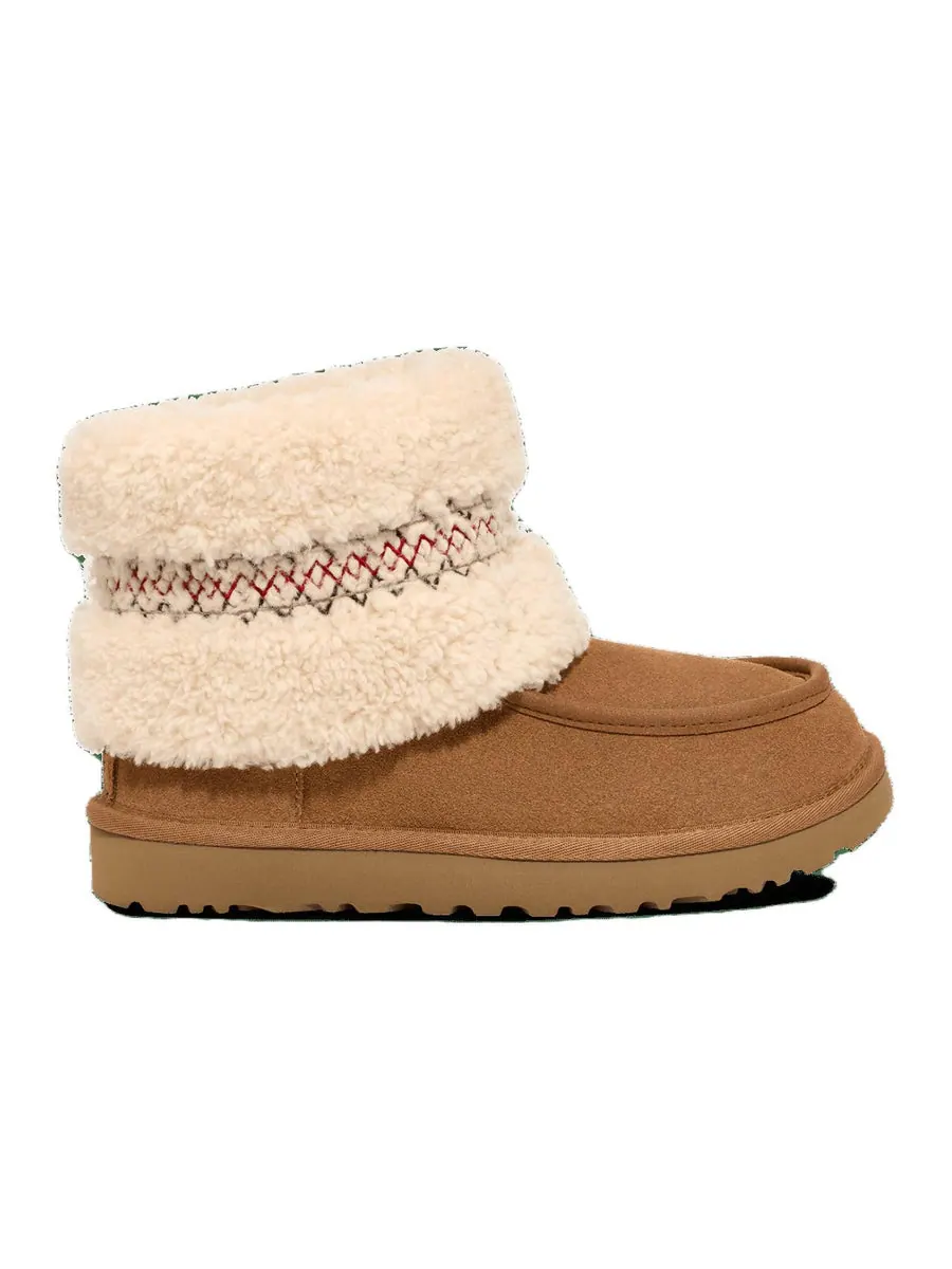 Кроссовки (WMNS) UGG Mini Braid Boot 'Chestnut' — изображение 2 из 5, бежевый