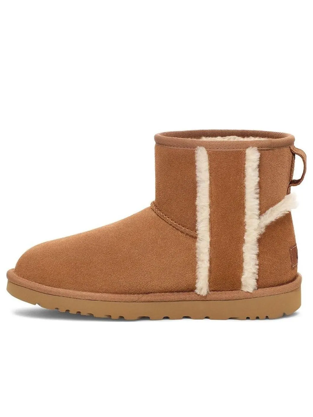 Угги (WMNS) UGG Classic Mini Shearling Logo 'Chestnut' — изображение 1 из 5, коричневый