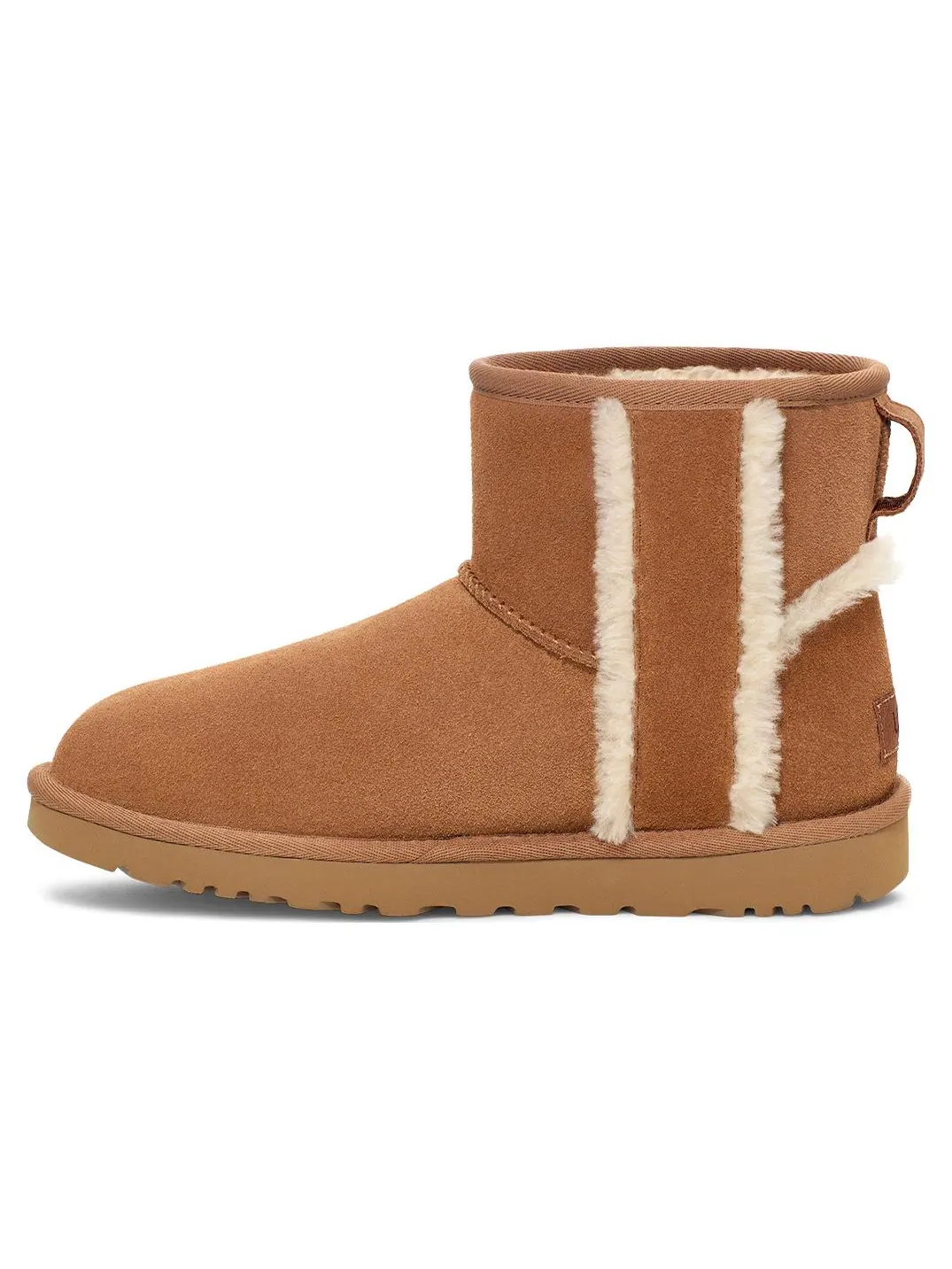 Угги (WMNS) UGG Classic Mini Shearling Logo 'Chestnut' — изображение 2 из 5, коричневый