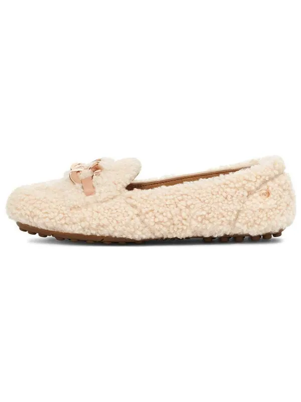 Тапочки слипоны удобные мокасины Ugg — изображение 2 из 4, кремовый/белый