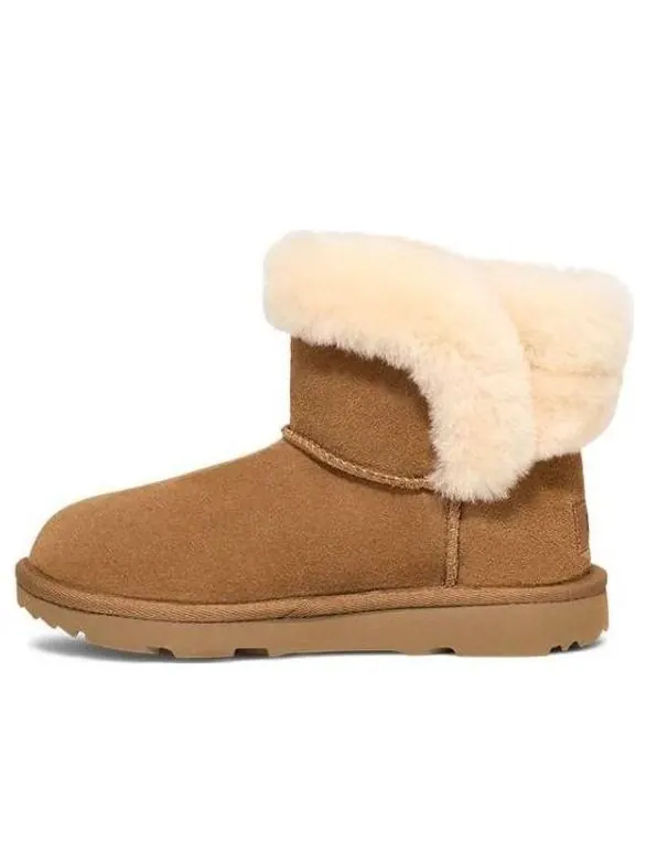 Кроссовки (PS) UGG Classic Low Fur 'Chestnut' — изображение 1 из 6, бежевый