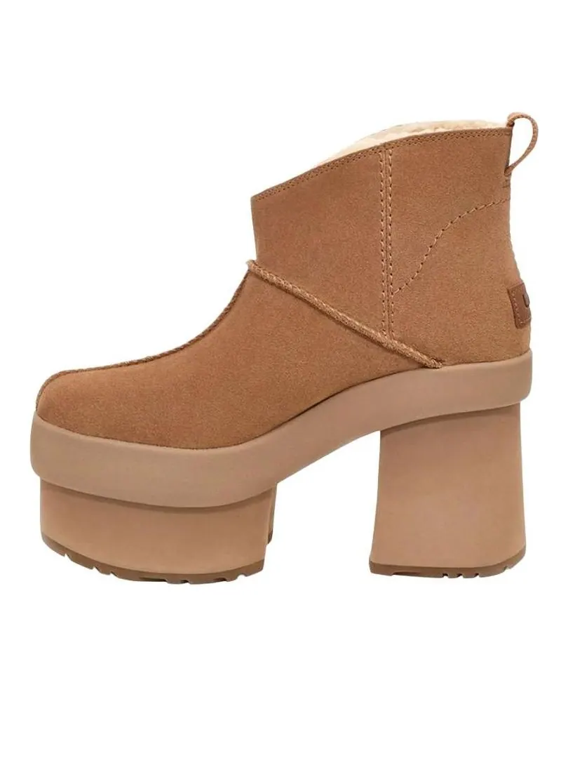 Угги (WMNS) UGG New Heights Platform Mini 'Chestnut' — изображение 1 из 5, бежевый