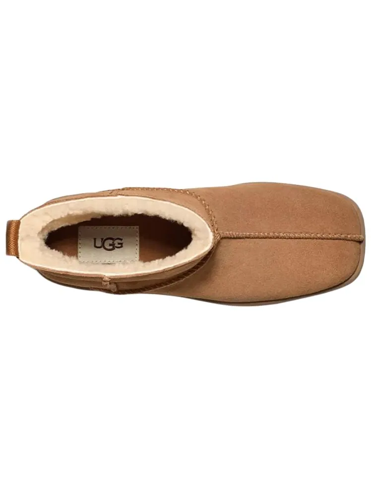 Угги (WMNS) UGG New Heights Platform Mini 'Chestnut' — изображение 4 из 5, бежевый