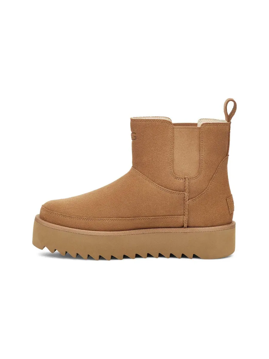 Кроссовки (WMNS) UGG Classic Chelsea Platform Mini Boot 'Chestnut' — изображение 2 из 5, бежевый