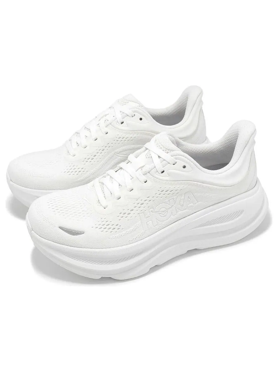 Кроссовки (WMNS) HOKA ONE ONE Bondi 9 Wide 'White' — изображение 3 из 5, белый