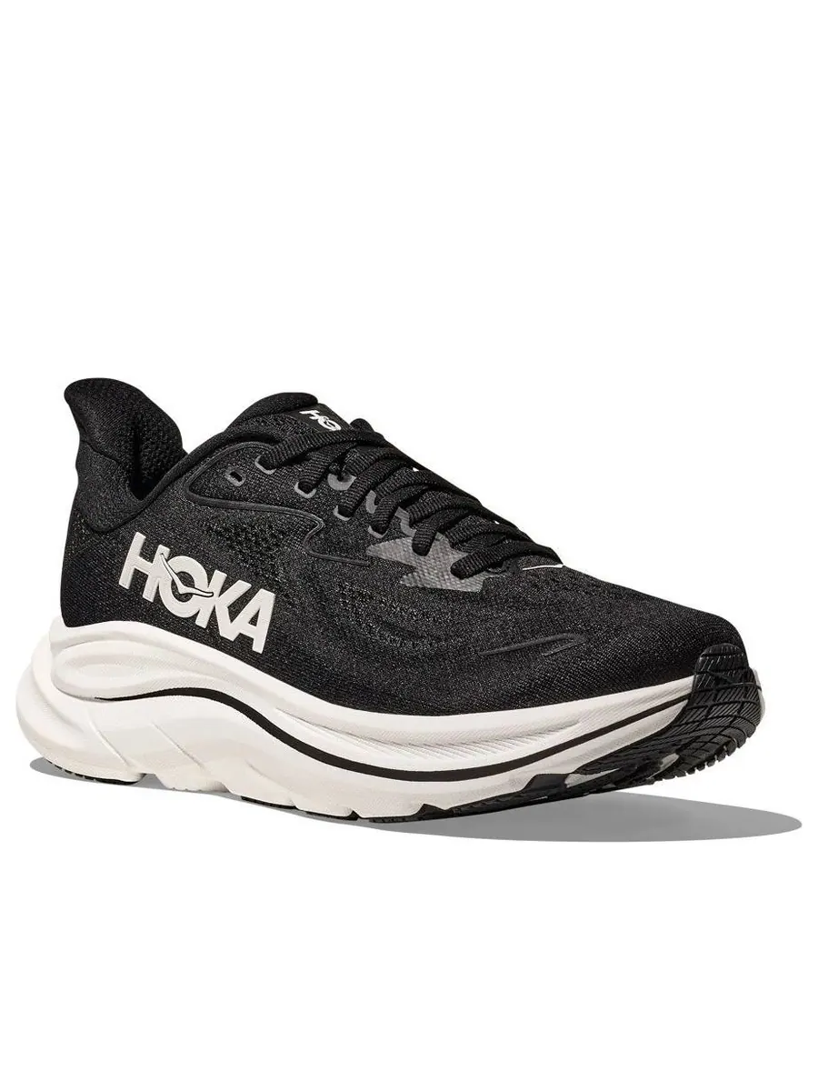 Кроссовки (WMNS) HOKA ONE ONE Clifton 10 Wide 'Black White' — изображение 3 из 6, черный