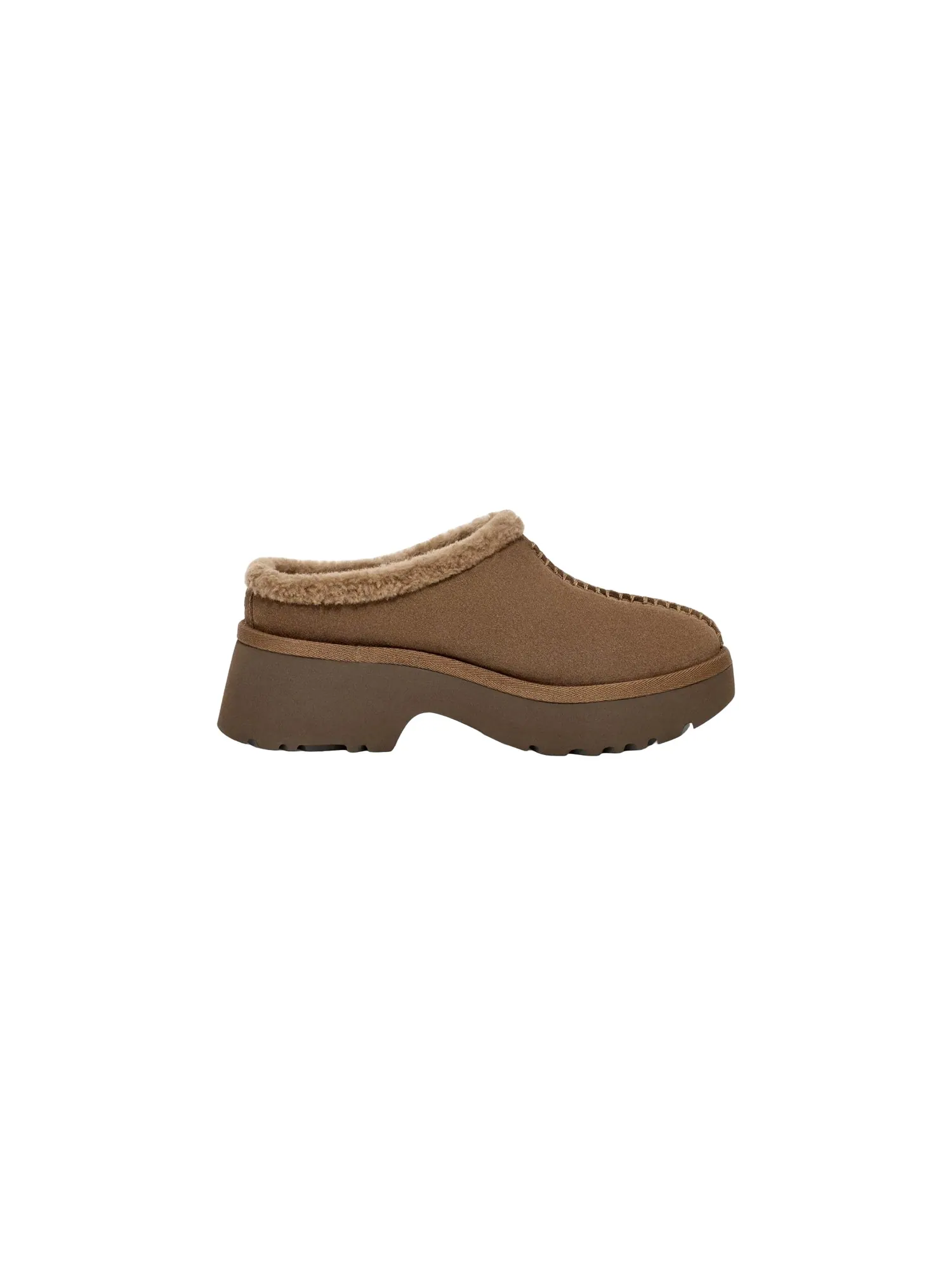 Угги (WMNS) UGG New Heights Cozy Clog 'Hickory' — изображение 2 из 6, коричневый