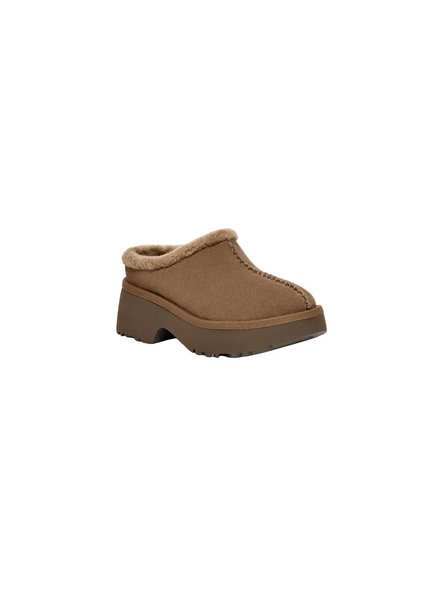 Угги (WMNS) UGG New Heights Cozy Clog 'Hickory' — изображение 3 из 6, коричневый