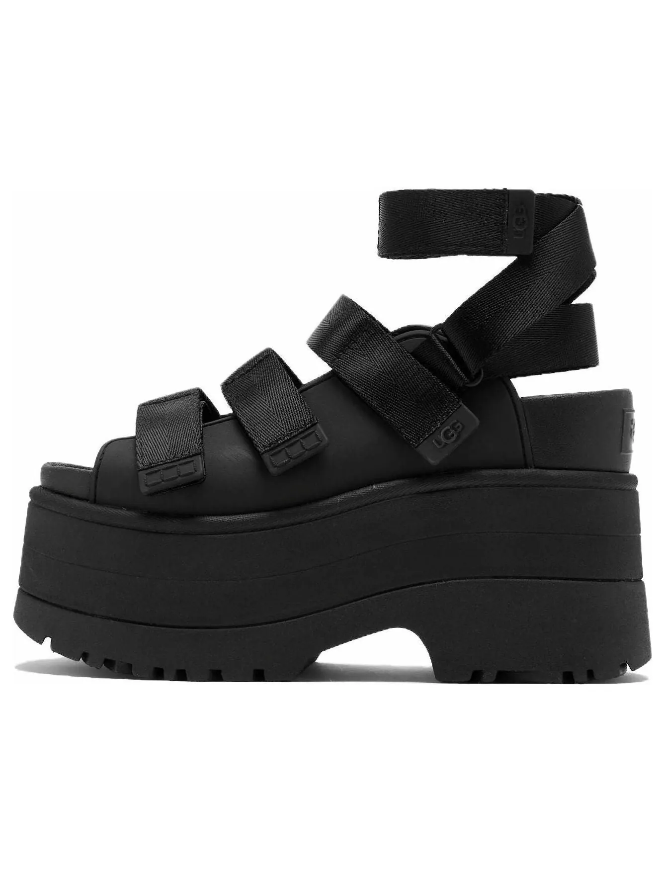 Сандалии (WMNS) UGG GoldenRise Platform Sandals 'Black' — изображение 1 из 3, черный