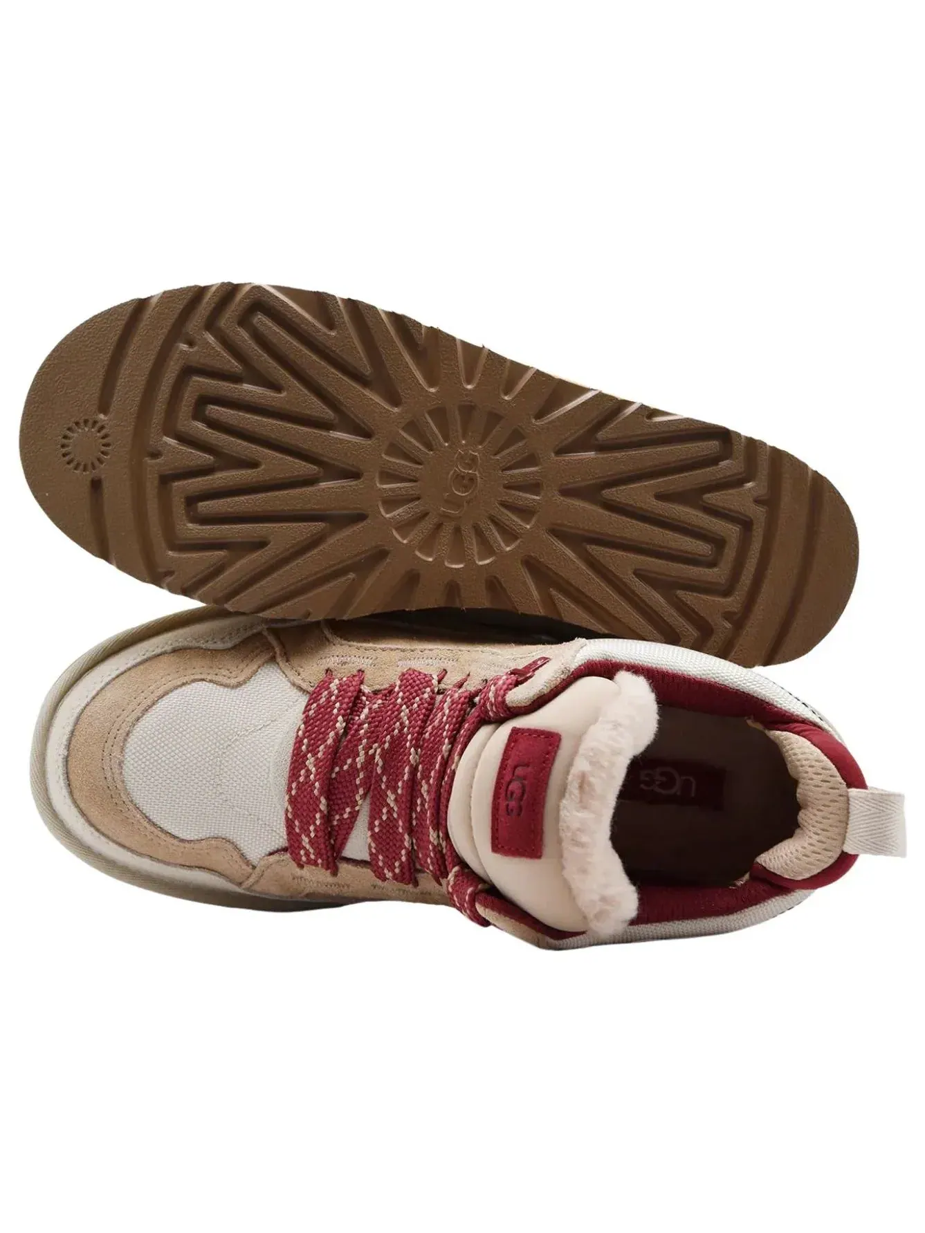 Кроссовки UGG Lowmel 'Driftwood Biking Red' — изображение 3 из 5, бежевый