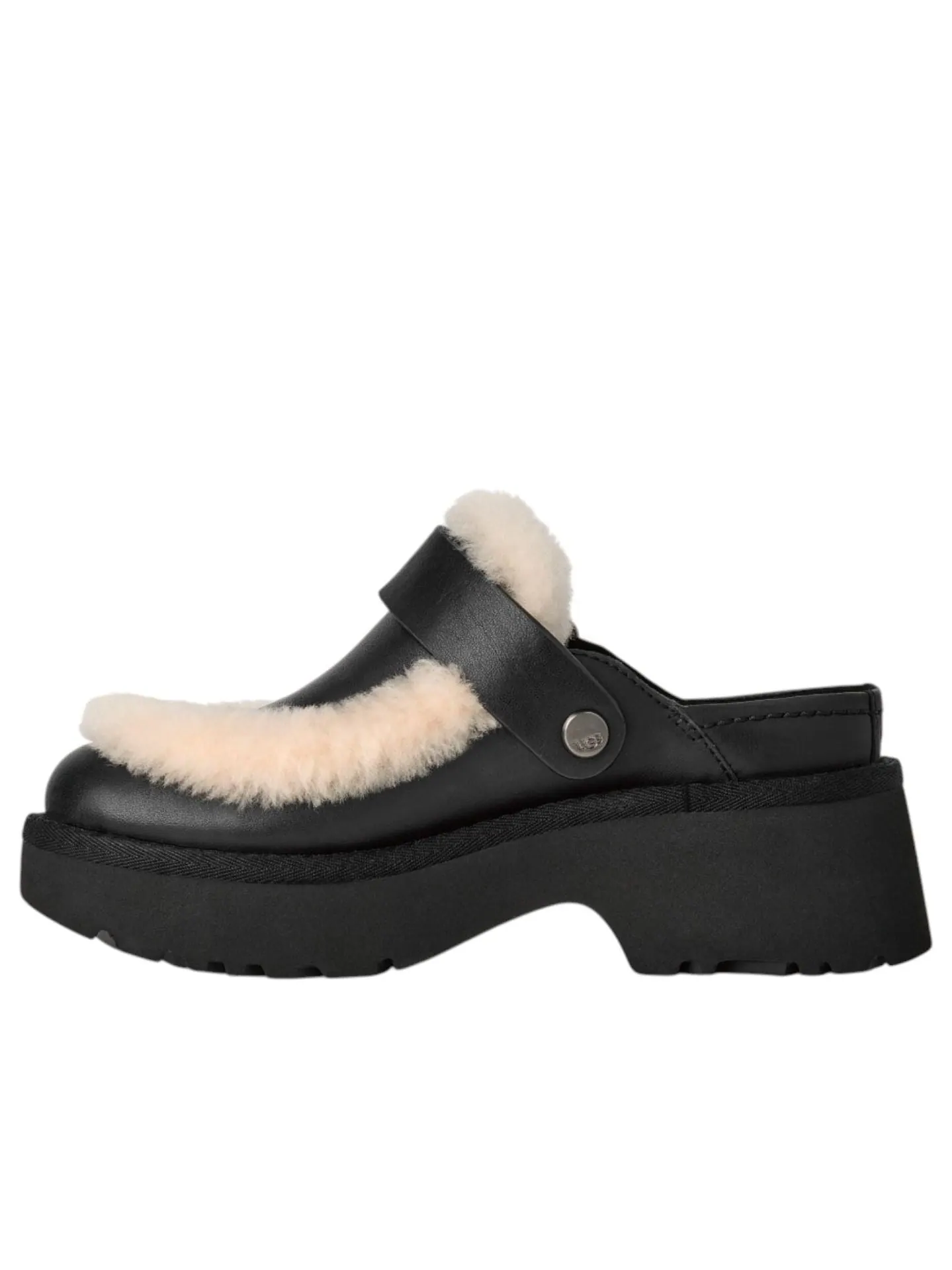 Сабо (WMNS) UGG Esmee Leather Clog Mules 'Black' — изображение 1 из 5, черный