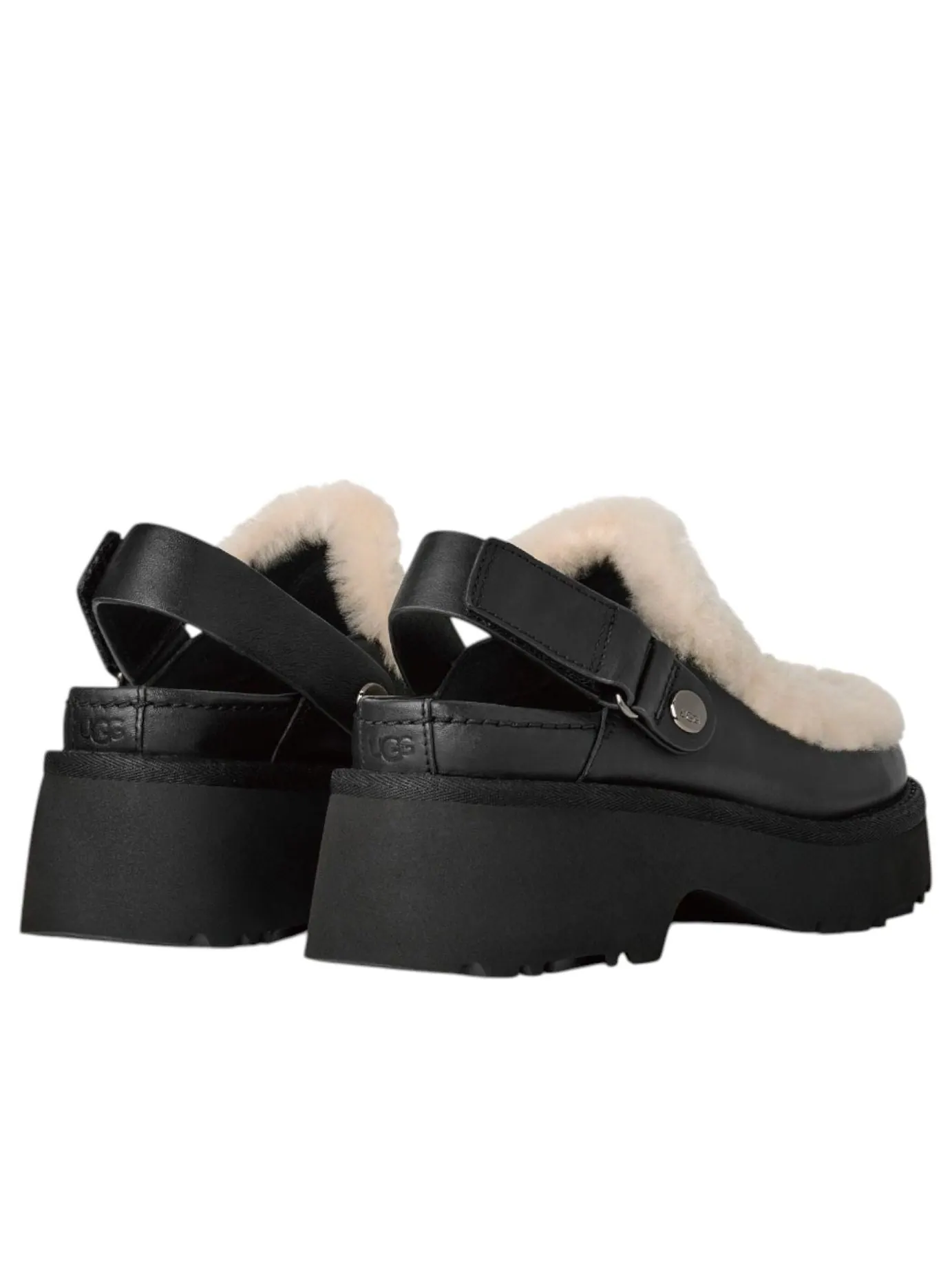Сабо (WMNS) UGG Esmee Leather Clog Mules 'Black' — изображение 2 из 5, черный