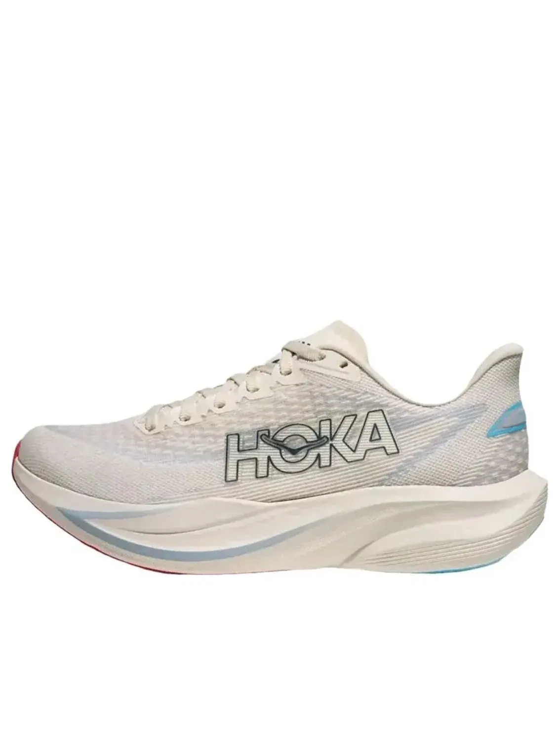 Кроссовки (WMNS) HOKA ONE ONE Mach 7 'Alabaster Soaring Blue' — изображение 1 из 5, бежевый