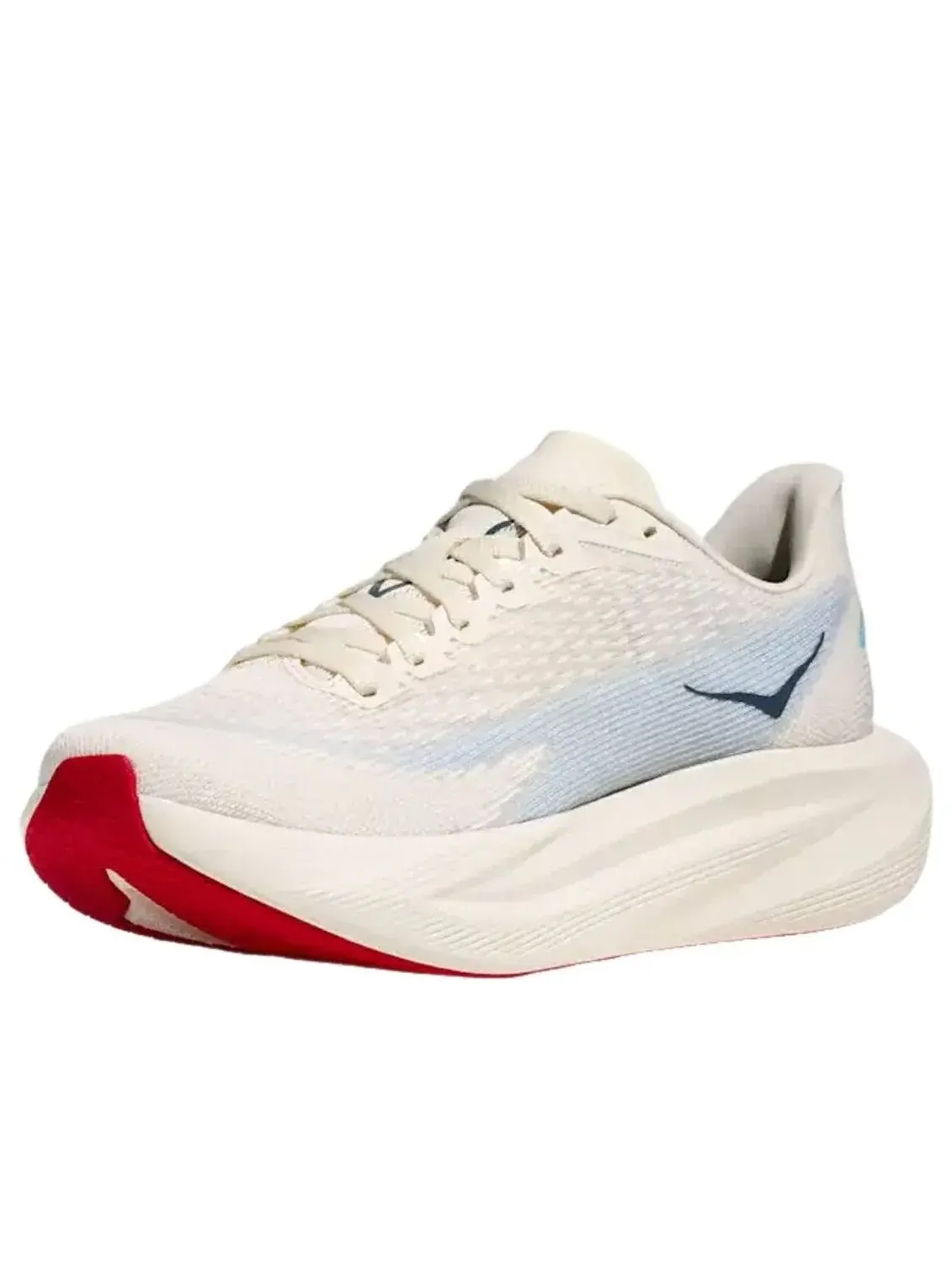 Кроссовки (WMNS) HOKA ONE ONE Mach 7 'Alabaster Soaring Blue' — изображение 3 из 5, бежевый