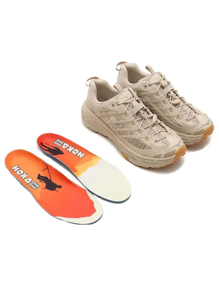 Кроссовки HOKA ONE ONE x atmos Mafate Three 2 Grid JP 'Linen' — изображение 2 из 6, бежевый