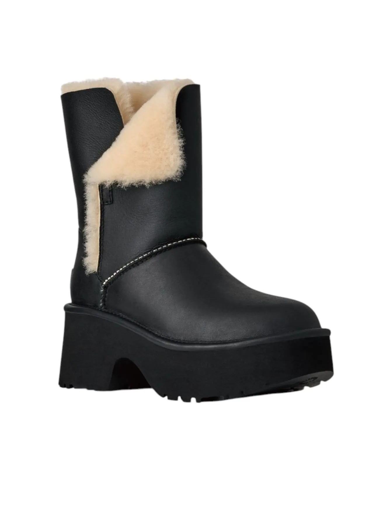 Угги (WMNS) UGG Esmee Leather Boot-Snow 'Black' — изображение 2 из 6, черный