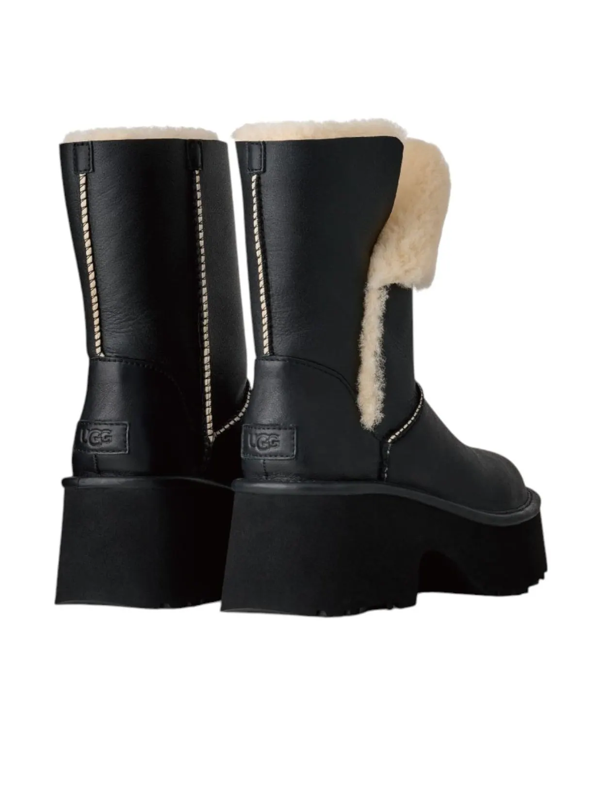 Угги (WMNS) UGG Esmee Leather Boot-Snow 'Black' — изображение 3 из 6, черный