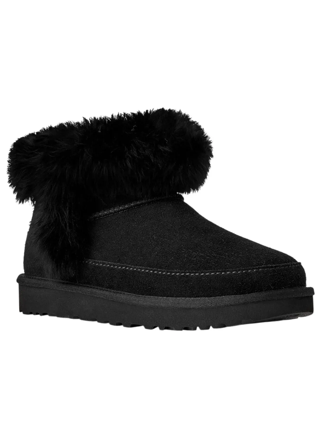 Сапоги (WMNS) UGG Classic Ultra Mini Chalet 'Black' — изображение 2 из 5, черный