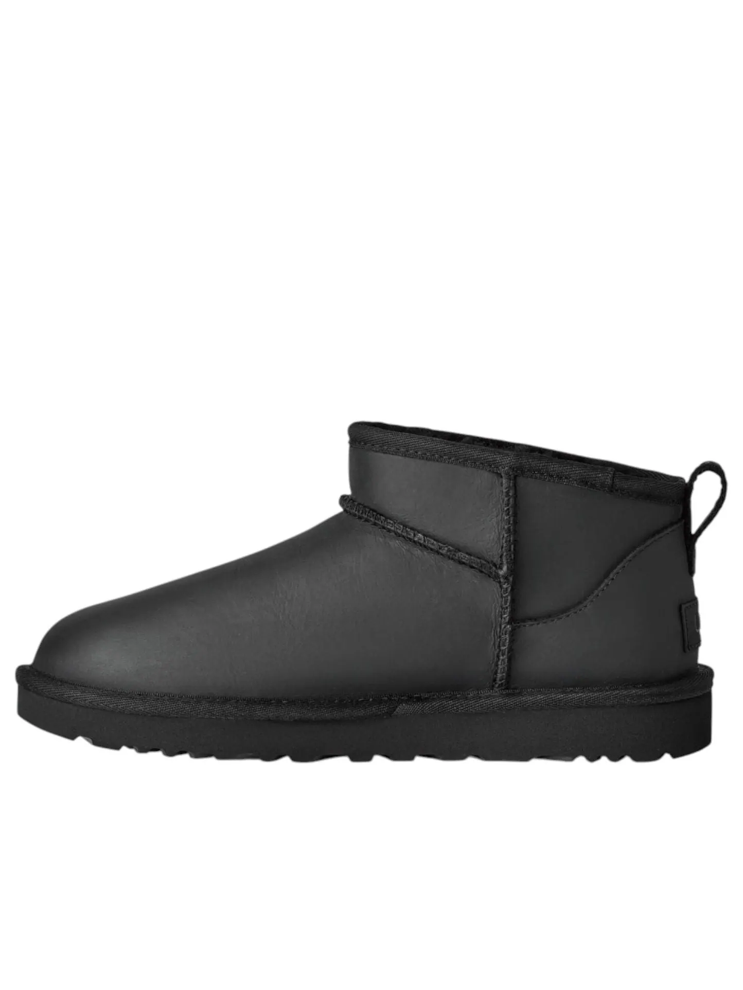 Ботинки (WMNS) UGG Classic Ultra Mini LTHR-Snow Boots 'Black' — изображение 1 из 6, черный