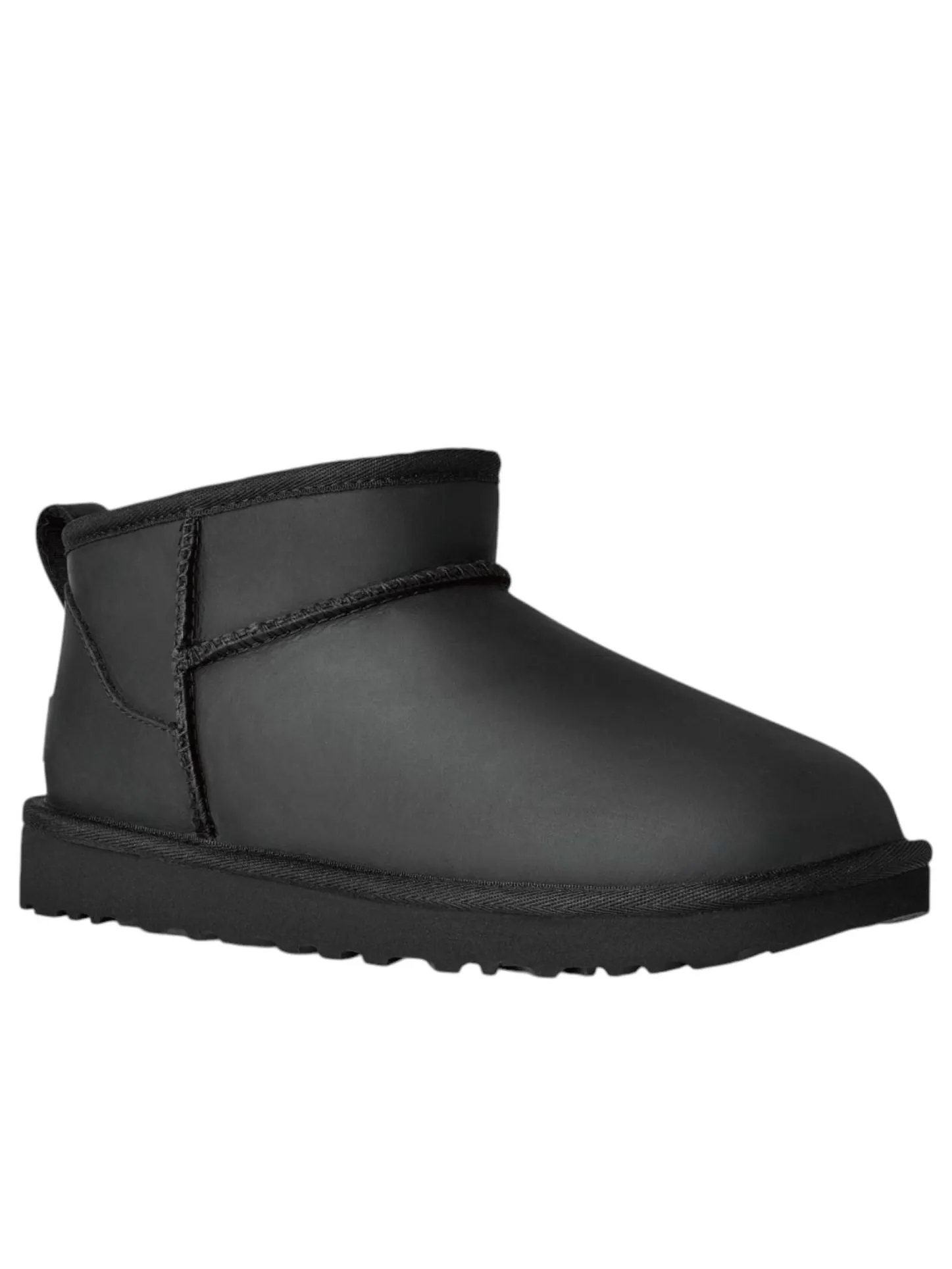 Ботинки (WMNS) UGG Classic Ultra Mini LTHR-Snow Boots 'Black' — изображение 2 из 6, черный