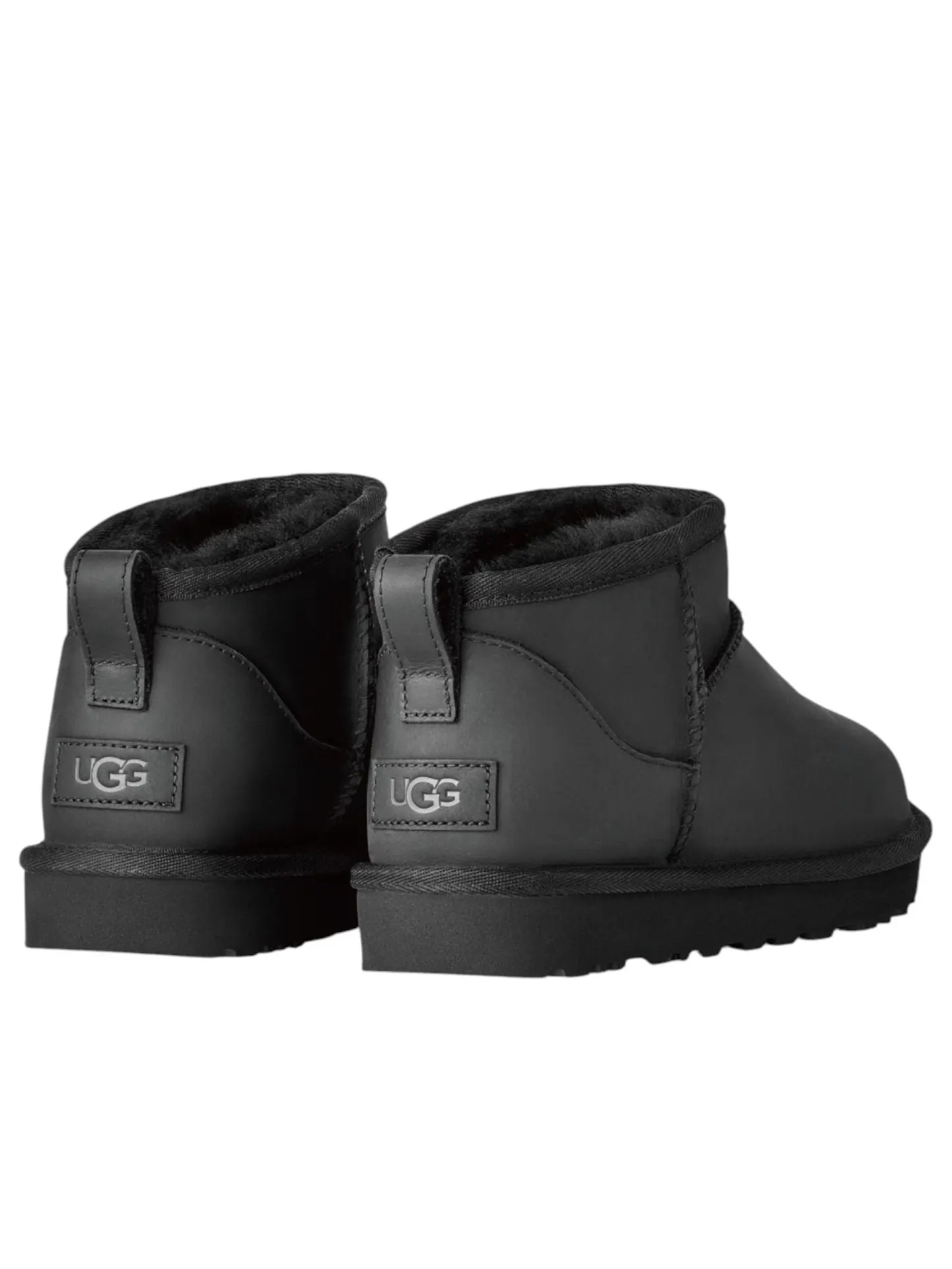 Ботинки (WMNS) UGG Classic Ultra Mini LTHR-Snow Boots 'Black' — изображение 3 из 6, черный