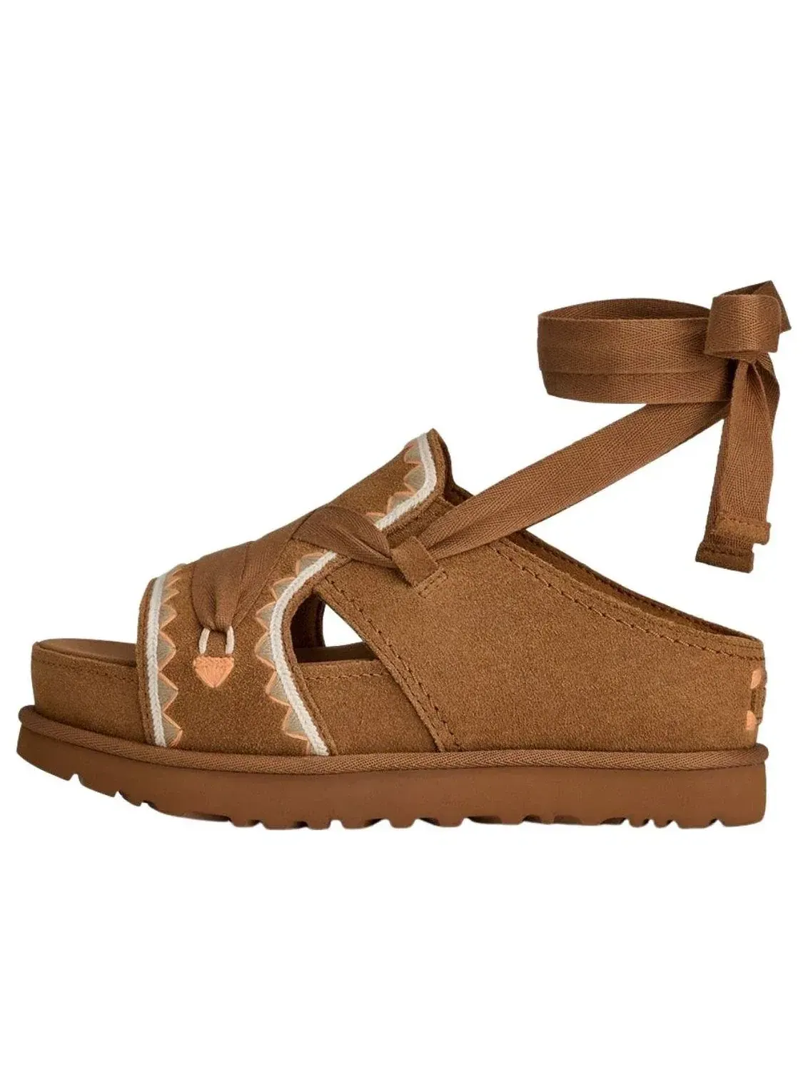 Сандалии UGG Goldenstar Hi Artistitch с вышитыми ремешками — изображение 1 из 4, коричневый