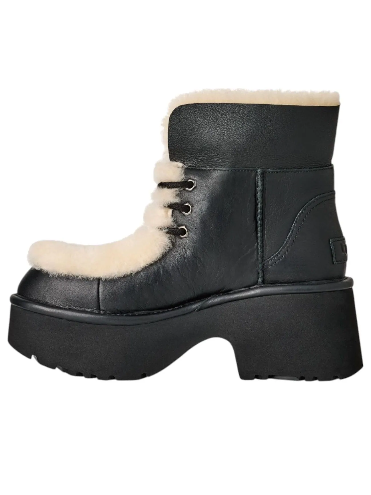 Угги (WMNS) UGG Esmee Leather Lace-up Boots 'Black' — изображение 1 из 6, черный